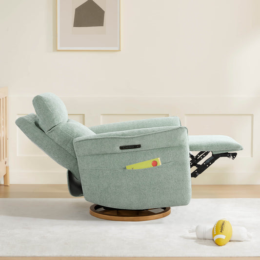 Modern Power Swivel Glider Recliner with Lumbar Support