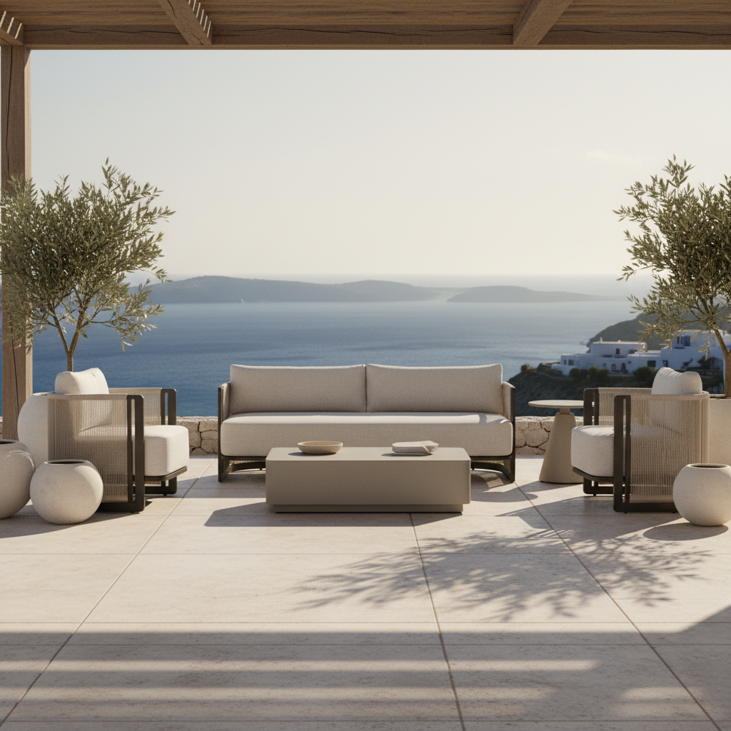 Outdoor 3 Seater Sofa in Weather-Resistant Fabric