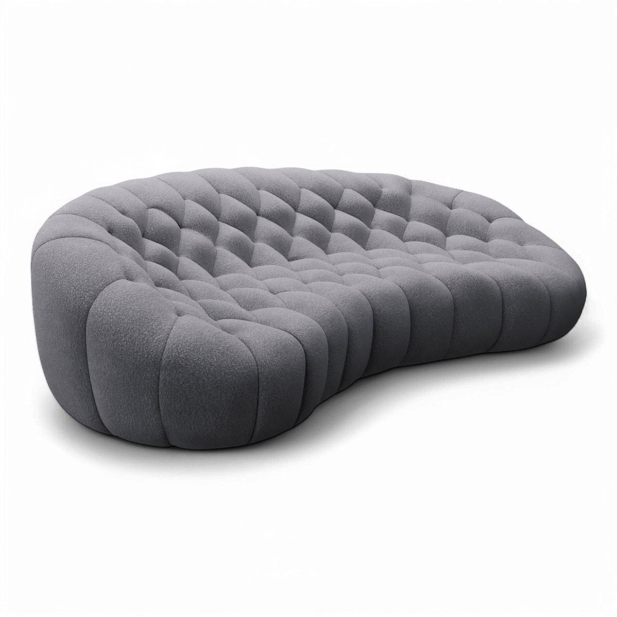 Three-Seater Sofa in Grey with Contemporary Design