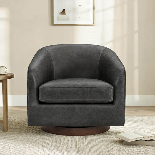 Modern Swivel Accent Chair with Soft Fabric Upholstery