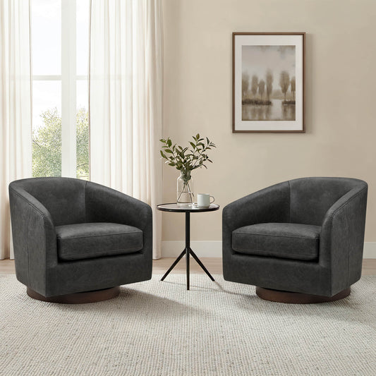 Modern Swivel Accent Chair with Soft Fabric Upholstery