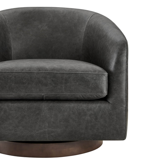 Modern Swivel Accent Chair with Soft Fabric Upholstery