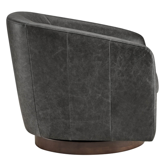 Modern Swivel Accent Chair with Soft Fabric Upholstery