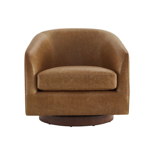 Modern Swivel Accent Chair with Soft Fabric Upholstery