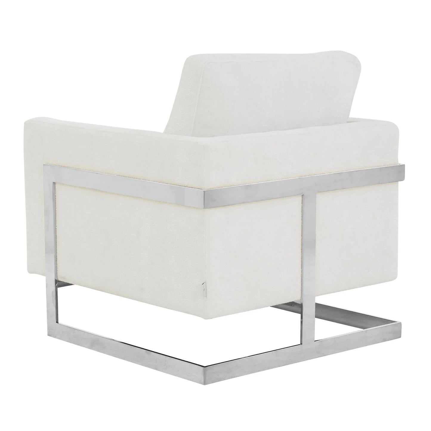 Accent Chair in Boucle with Black Stainless-Steel Frame