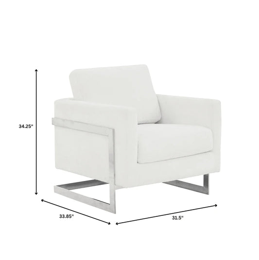 Accent Chair in Boucle with Black Stainless-Steel Frame
