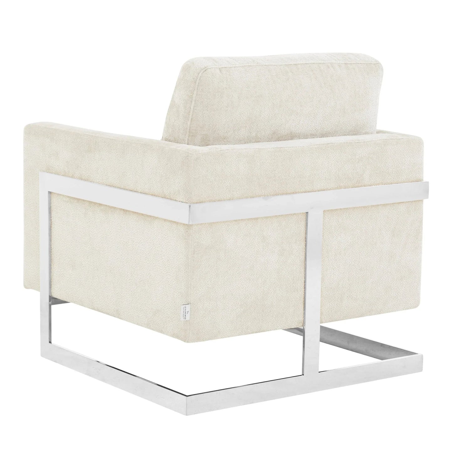 Accent Chair in Boucle with Black Stainless-Steel Frame