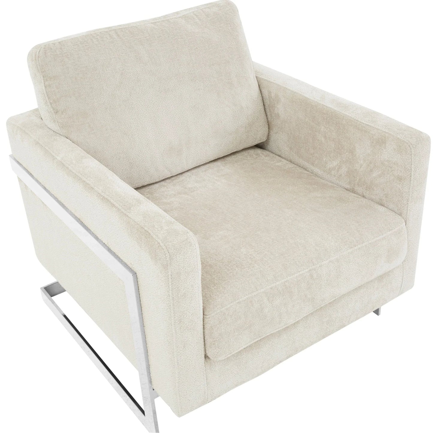 Accent Chair in Boucle with Black Stainless-Steel Frame