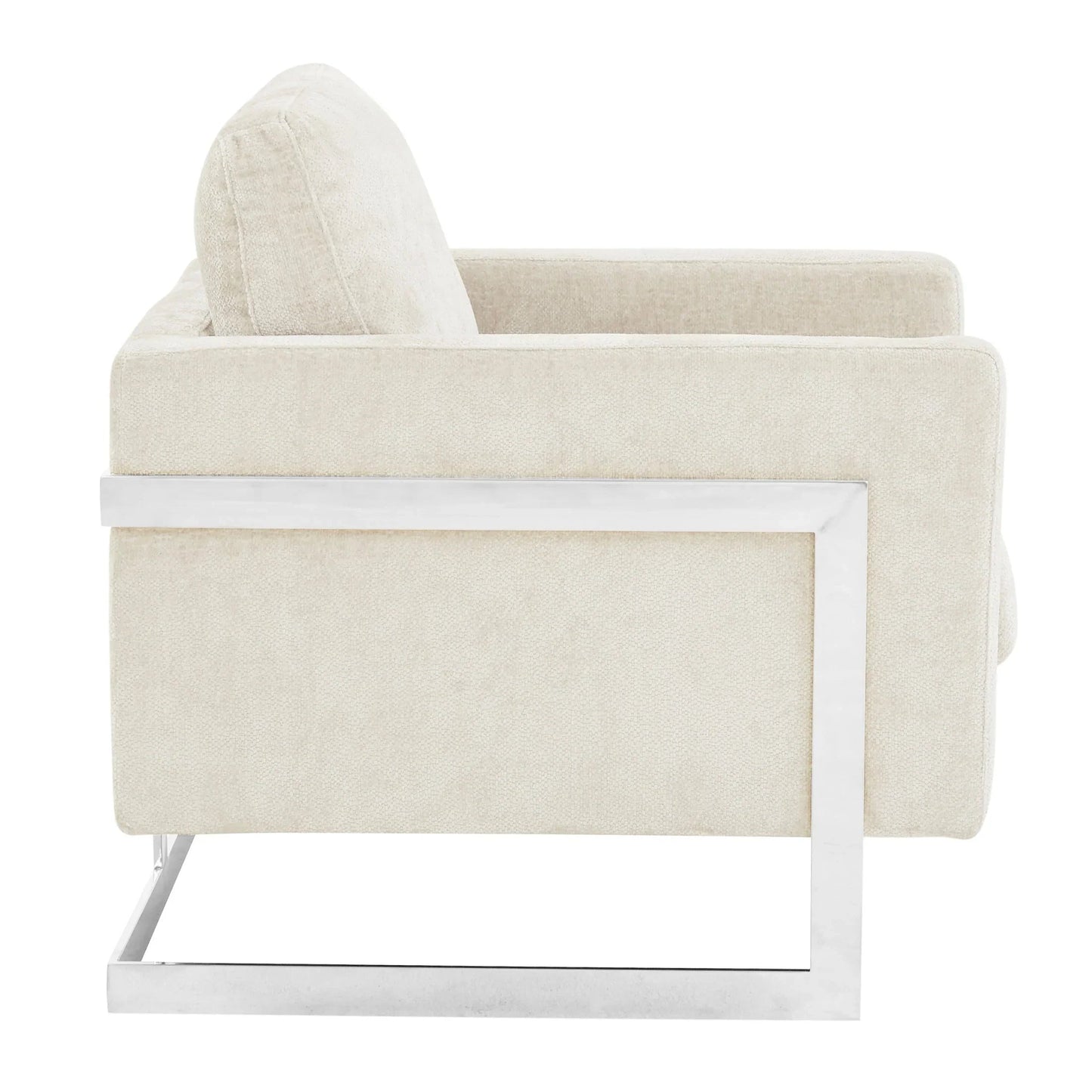 Accent Chair in Boucle with Black Stainless-Steel Frame