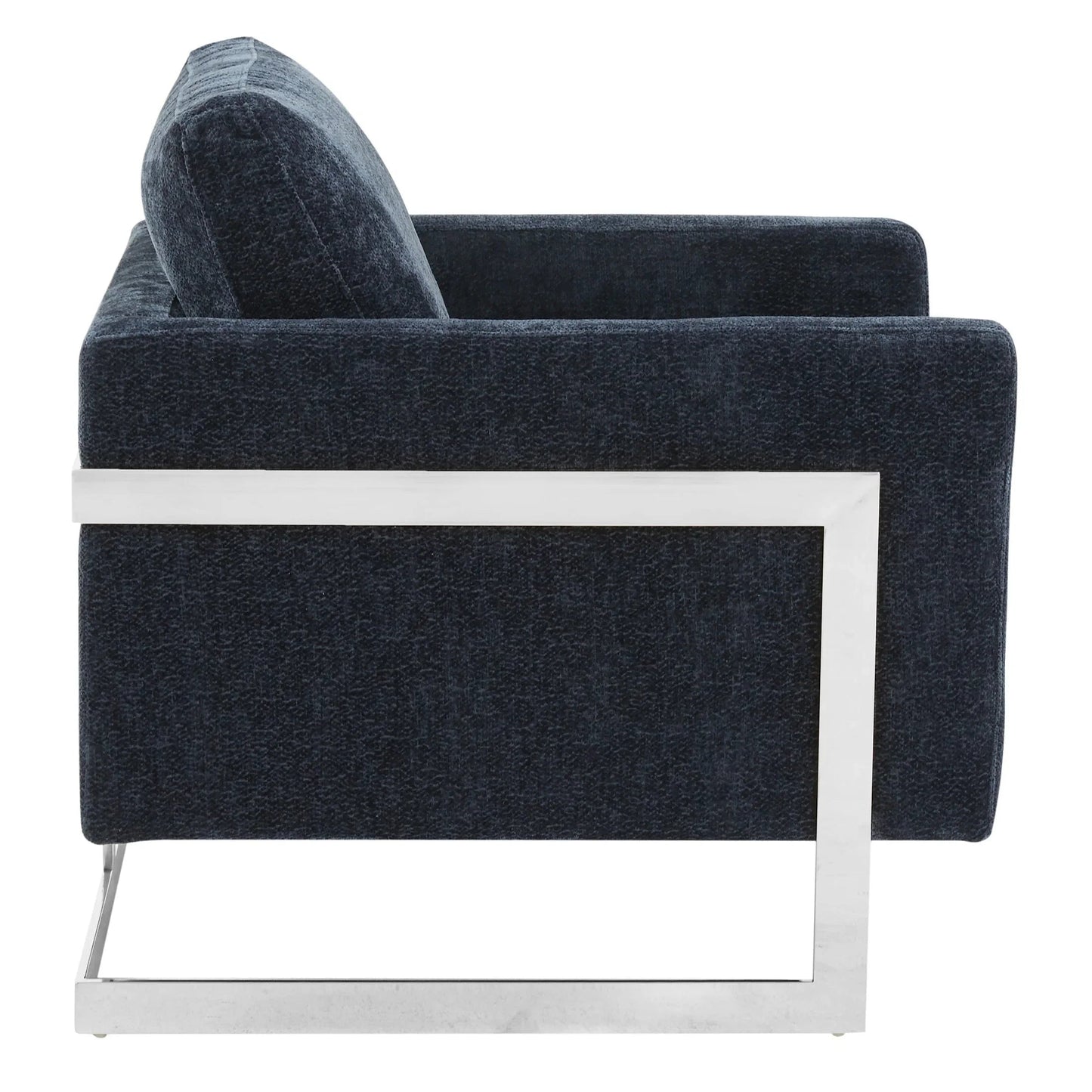 Accent Chair in Boucle with Black Stainless-Steel Frame