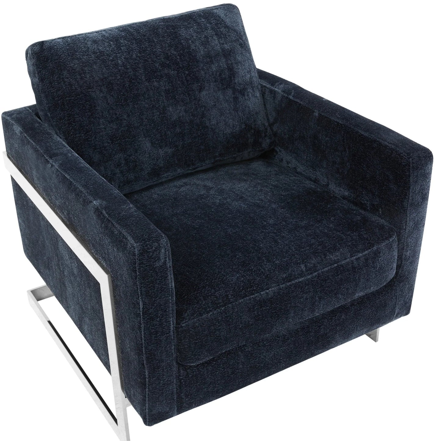 Accent Chair in Boucle with Black Stainless-Steel Frame