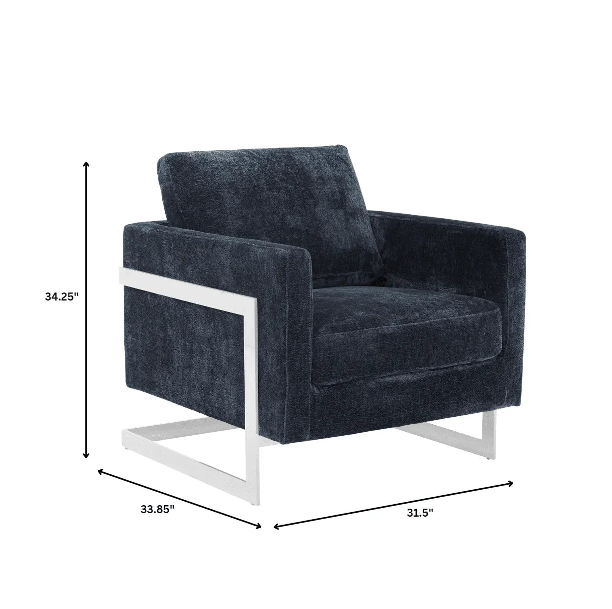 Accent Chair in Boucle with Black Stainless-Steel Frame