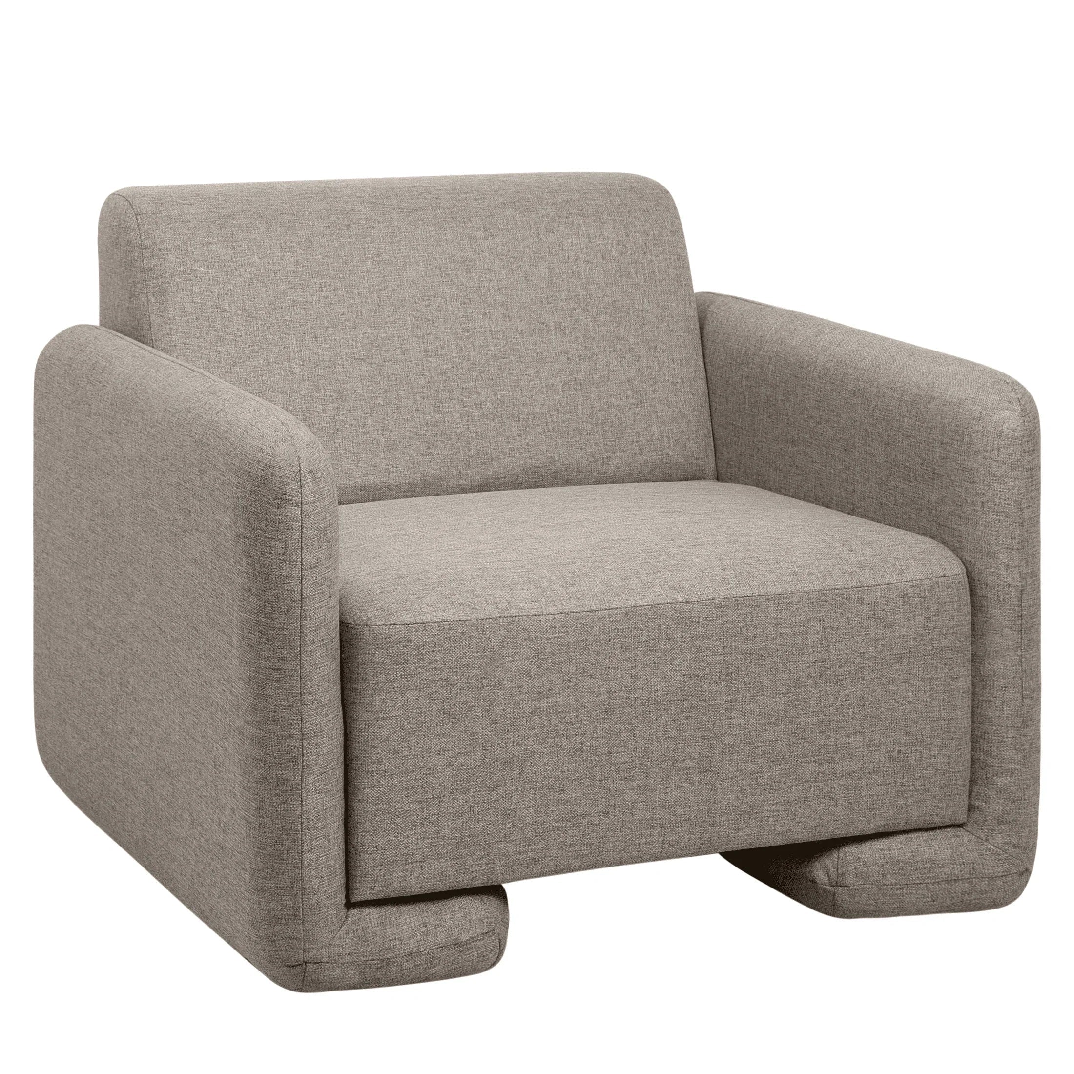 Accent Chair in Linen Boucle with Pine Wood Frame