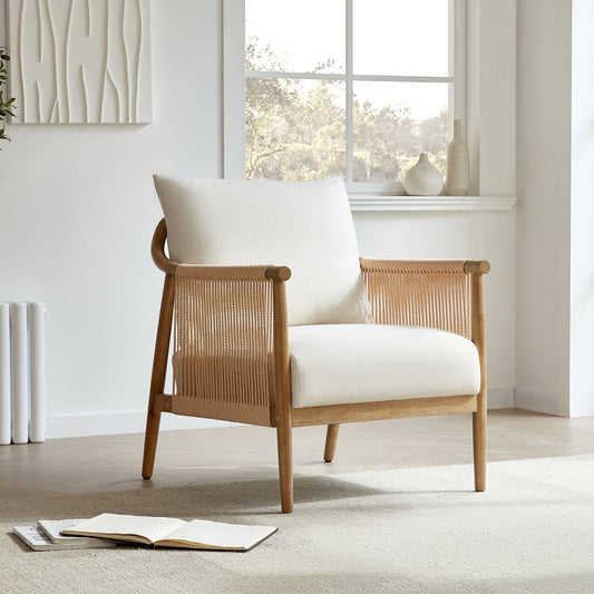 Accent Chair with Curved Back and Soft Upholstery