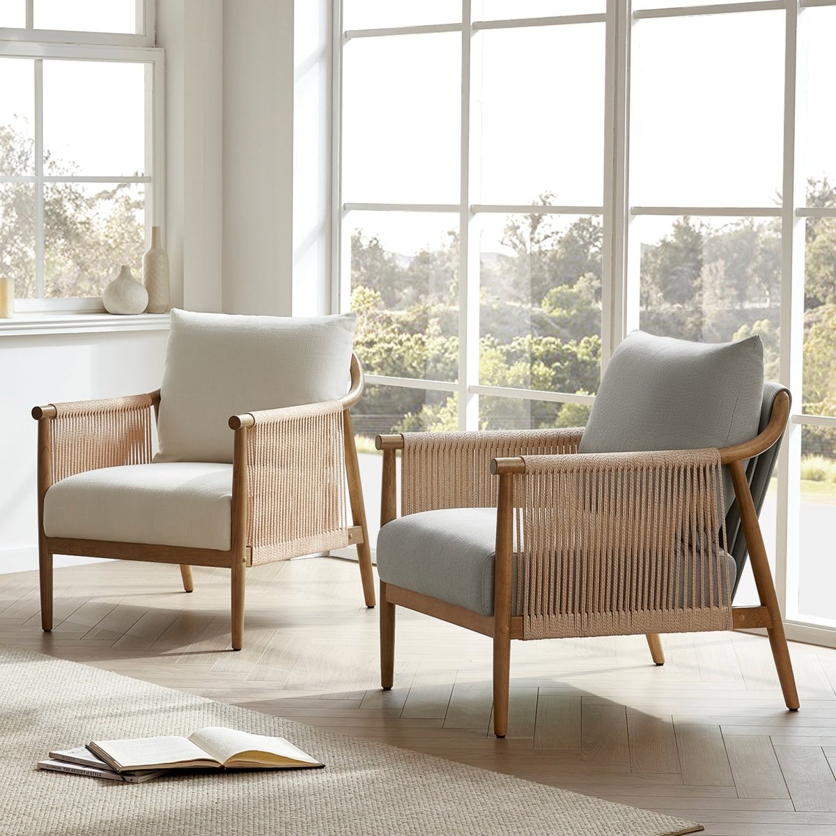 Accent Chair with Curved Back and Soft Upholstery