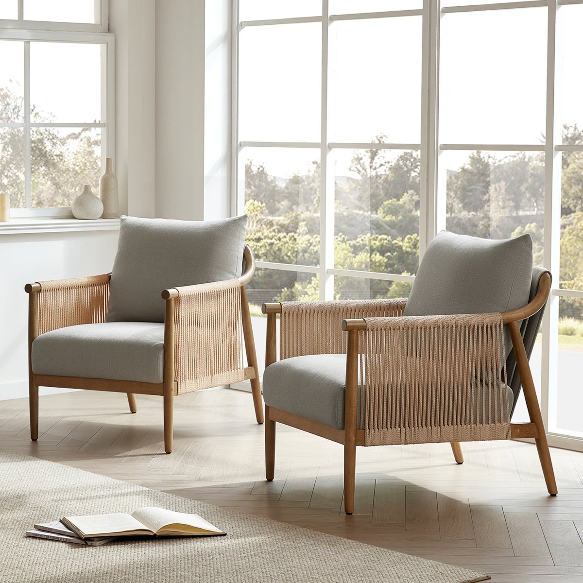 Accent Chair with Curved Back and Soft Upholstery