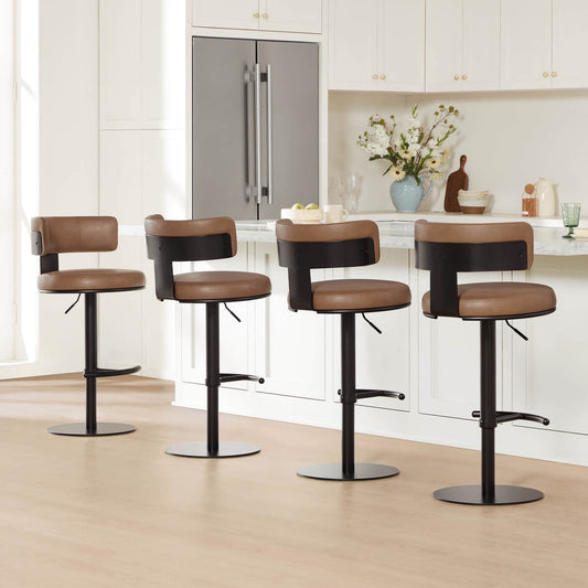 Adjustable Height Swivel Barstool with Modern Design