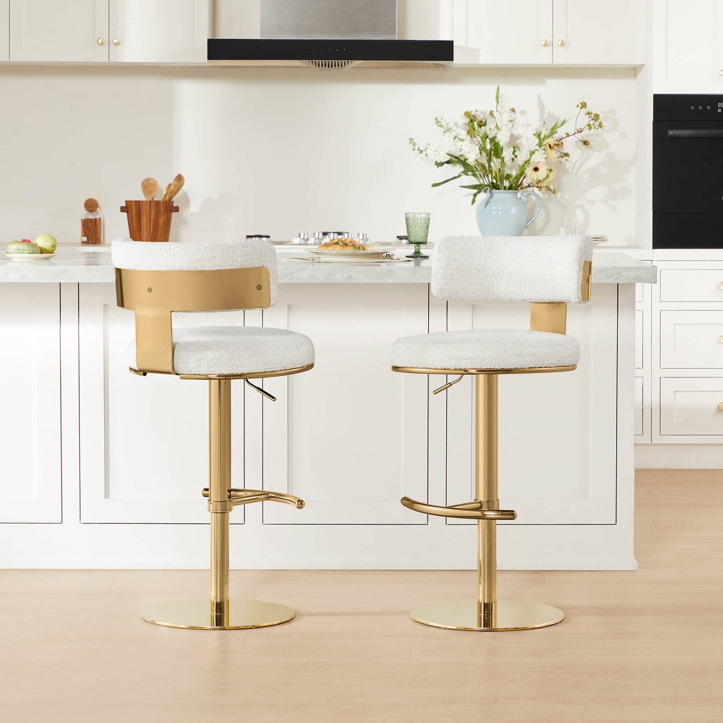 Adjustable Height Swivel Barstool with Modern Design
