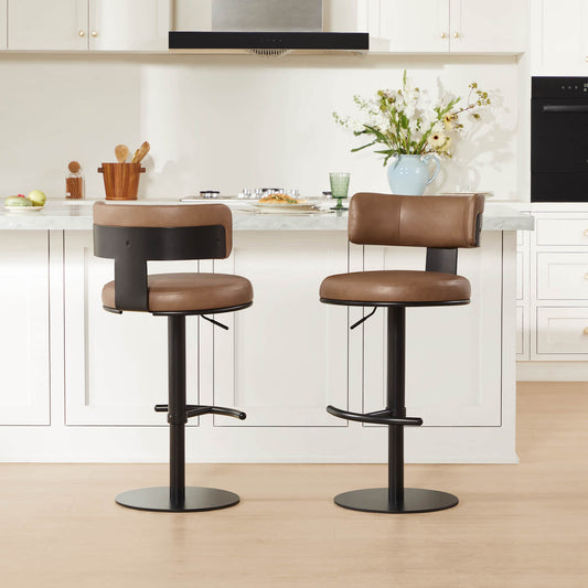 Adjustable Height Swivel Barstool with Modern Design