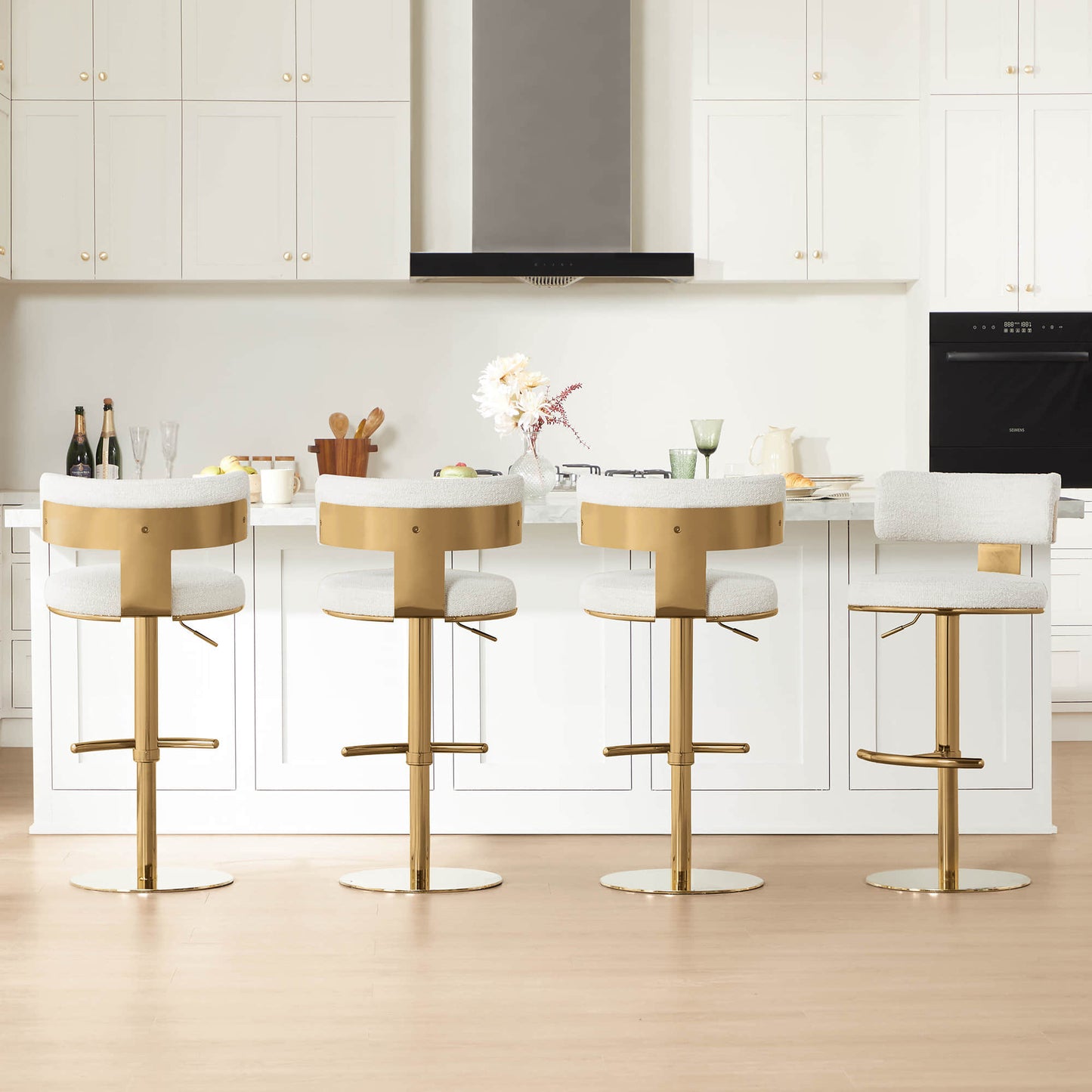 Adjustable Height Swivel Barstool with Modern Design