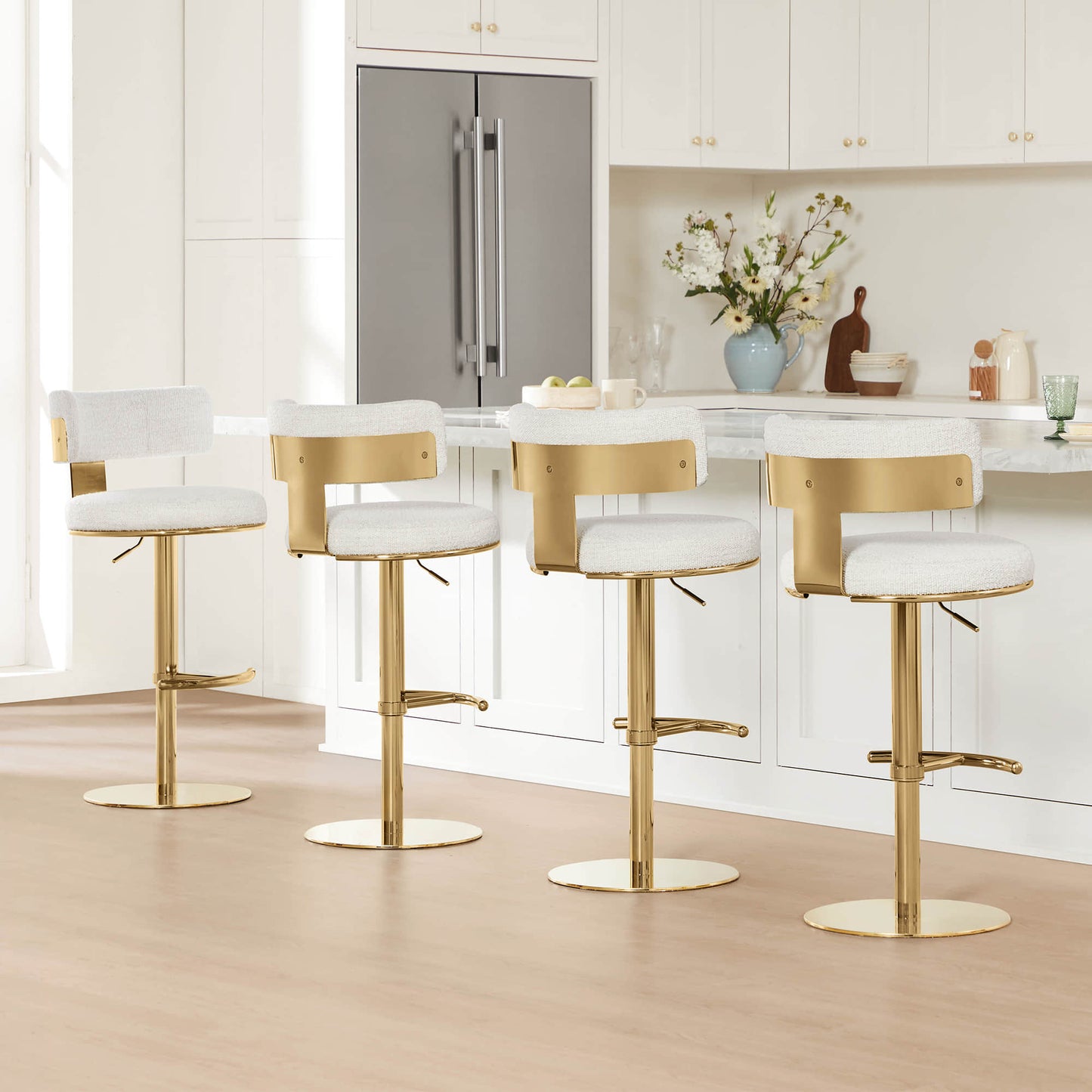 Adjustable Height Swivel Barstool with Modern Design