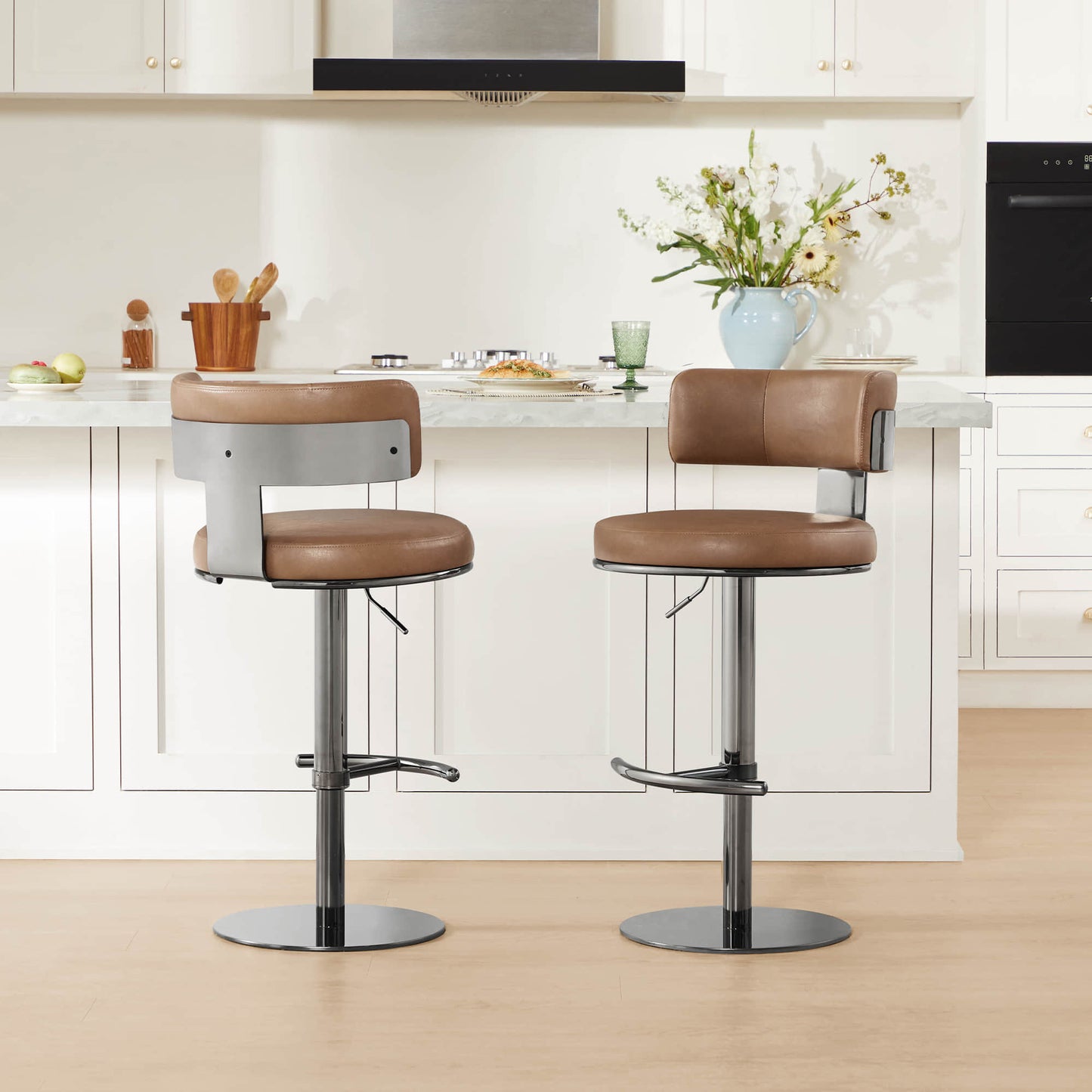Adjustable Height Swivel Barstool with Modern Design