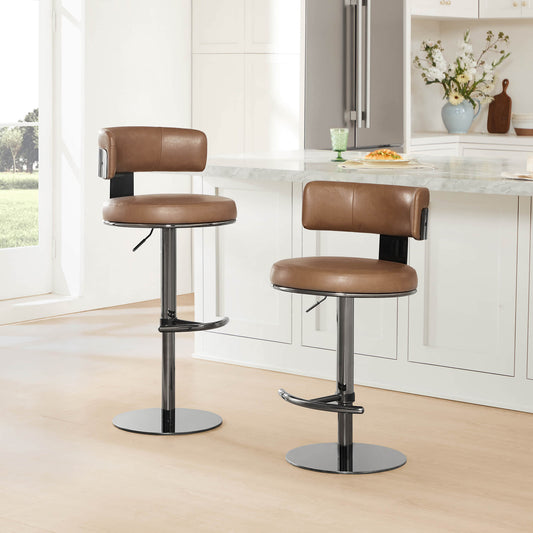 Adjustable Height Swivel Barstool with Modern Design
