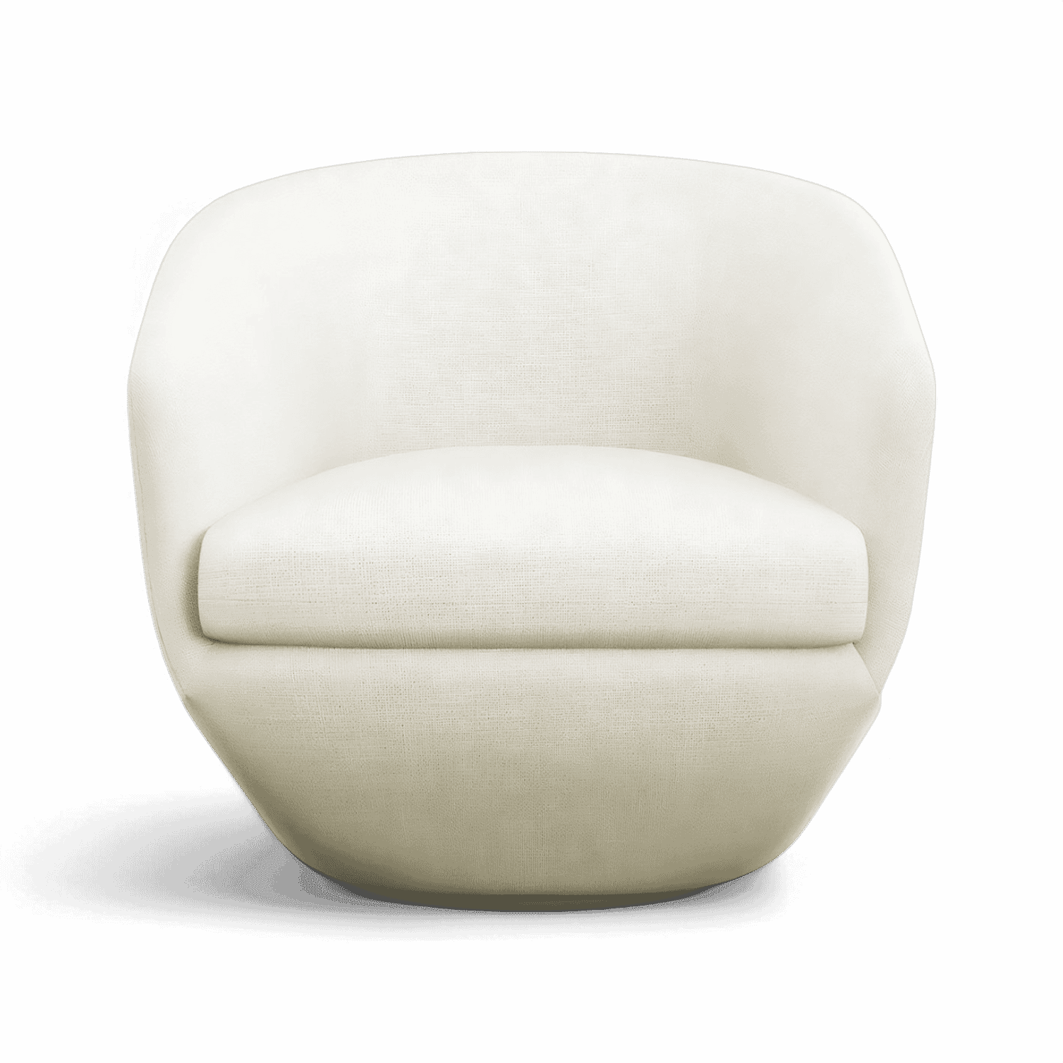 Lounge Chair in Off White with Curved Back Design