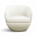 Lounge Chair in Off White with Curved Back Design