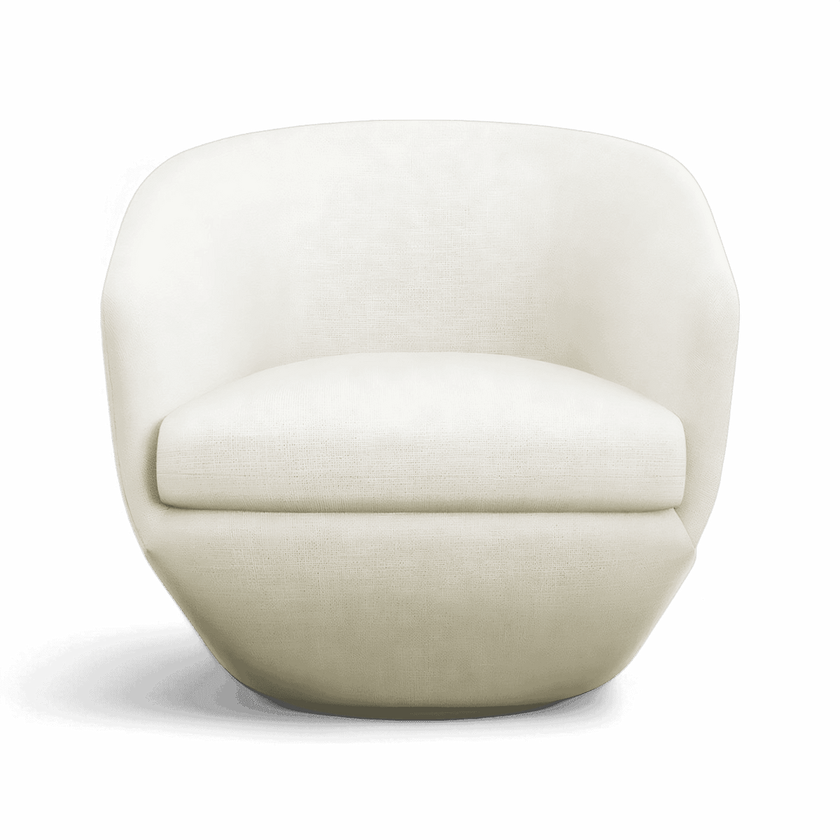 Lounge Chair in Off White with Curved Back Design