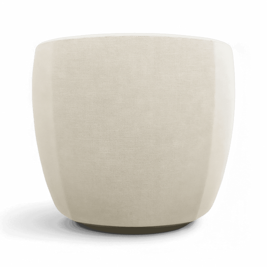 Lounge Chair in Off White with Curved Back Design