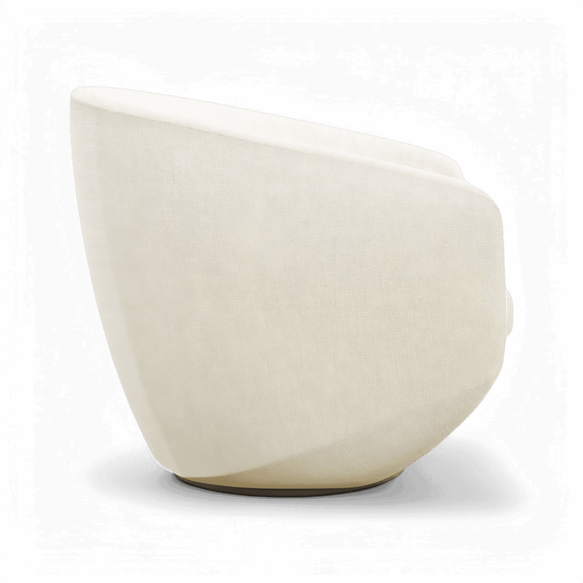 Lounge Chair in Off White with Curved Back Design