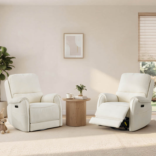 Alicia Power Swivel Glider Recliner with Nightlight Feature