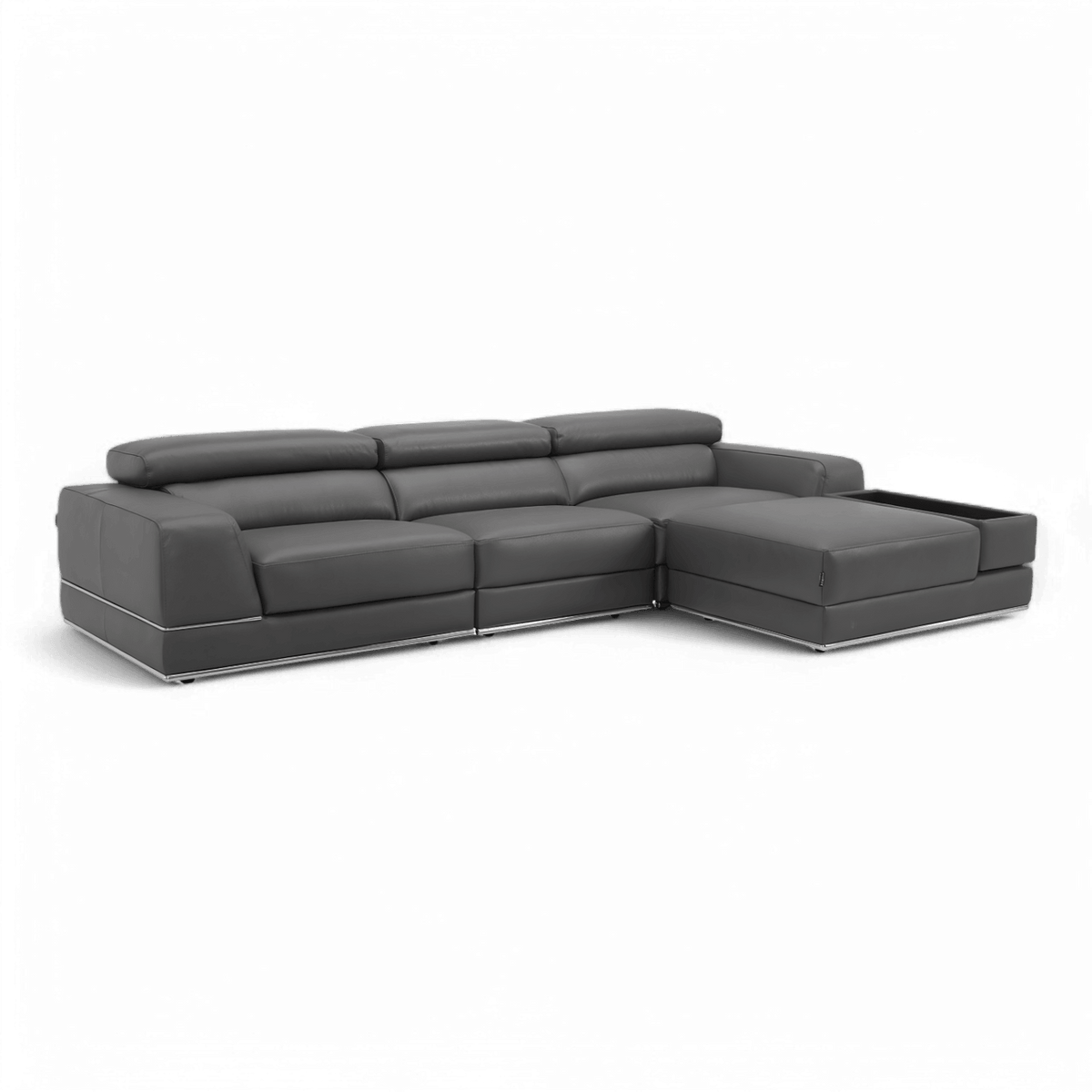 Modular Sectional Sofa Elephant Gray with Adjustable Backrest