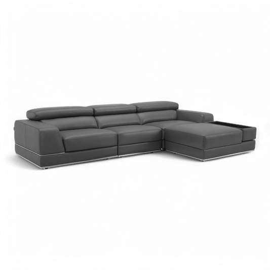 Modular Sectional Sofa Elephant Gray with Adjustable Backrest