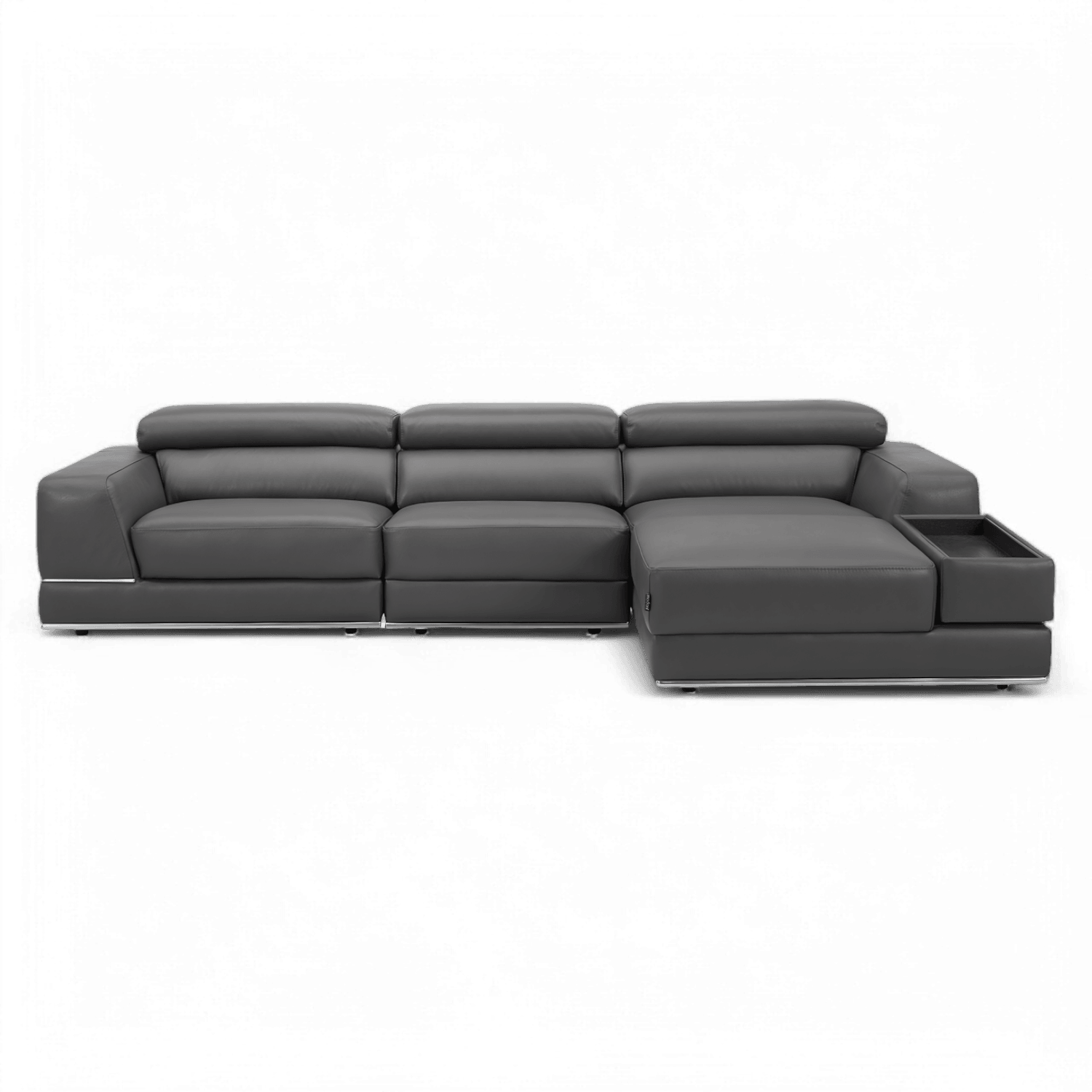 Modular Sectional Sofa Elephant Gray with Adjustable Backrest
