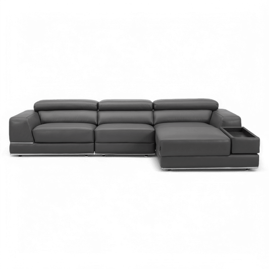 Modular Sectional Sofa Elephant Gray with Adjustable Backrest
