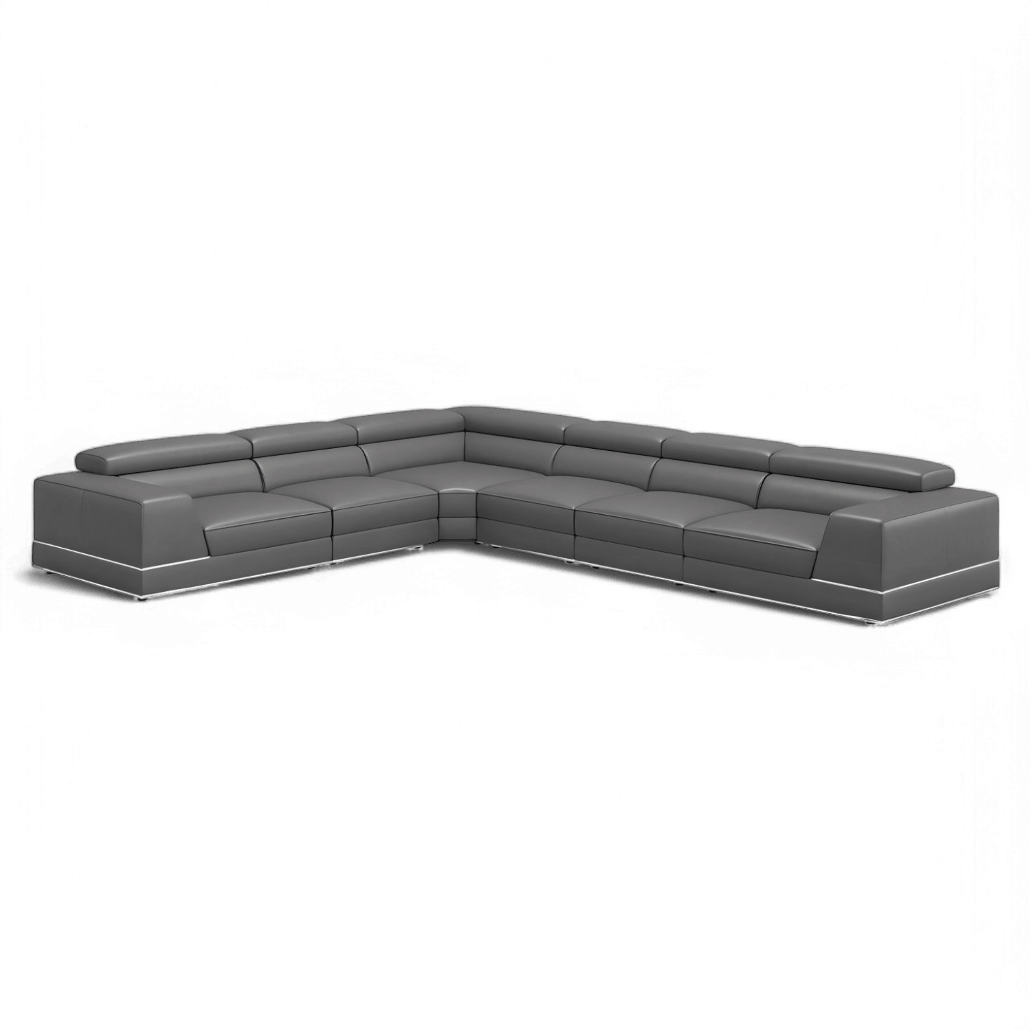 Modular Sectional Sofa in Elephant Gray with Extended Seating