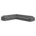 Modular Sectional Sofa in Elephant Gray with Extended Seating