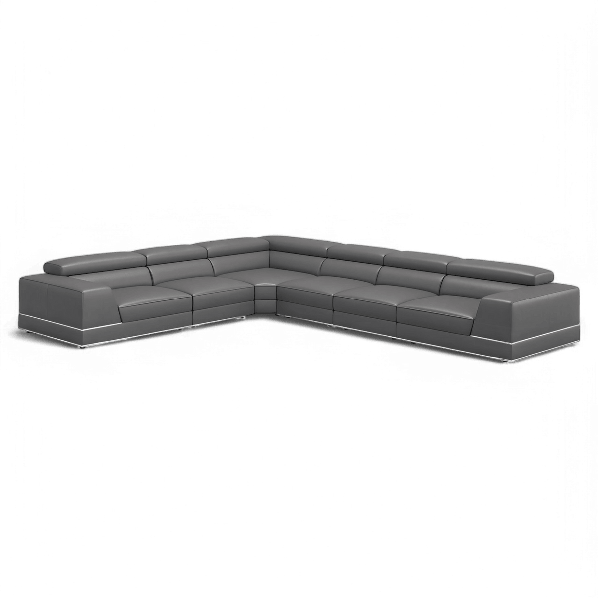 Modular Sectional Sofa in Elephant Gray with Extended Seating