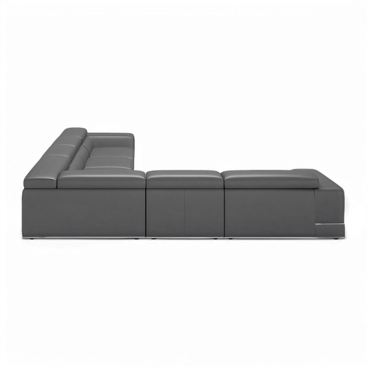 Modular Sectional Sofa in Elephant Gray with Extended Seating