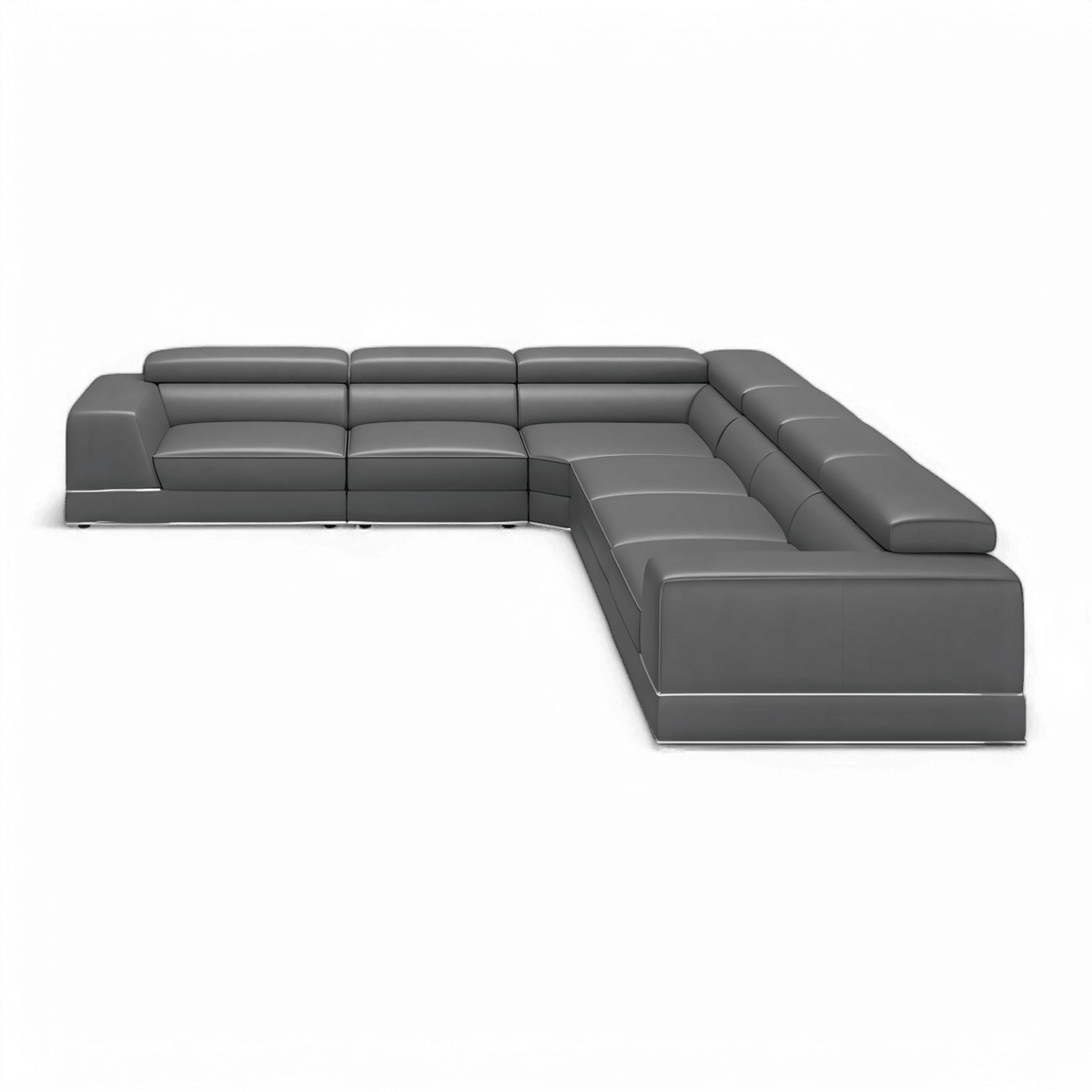 Modular Sectional Sofa in Elephant Gray with Extended Seating