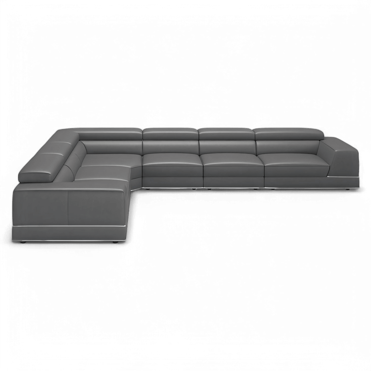 Modular Sectional Sofa in Elephant Gray with Extended Seating
