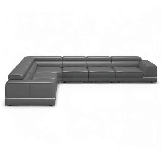 Modular Sectional Sofa in Elephant Gray with Extended Seating