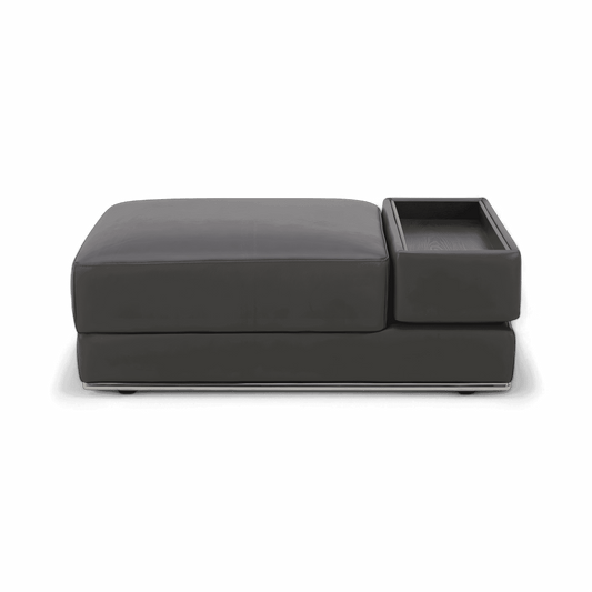 Ottoman in Elephant Gray with Soft Velvet Fabric
