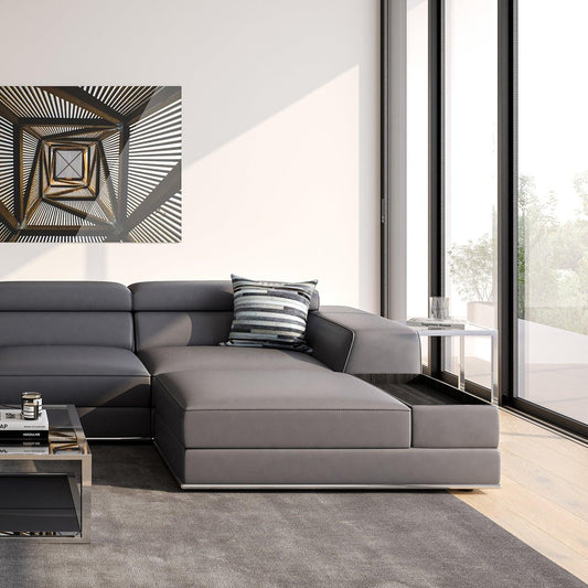 Ottoman in Elephant Gray with Soft Velvet Fabric
