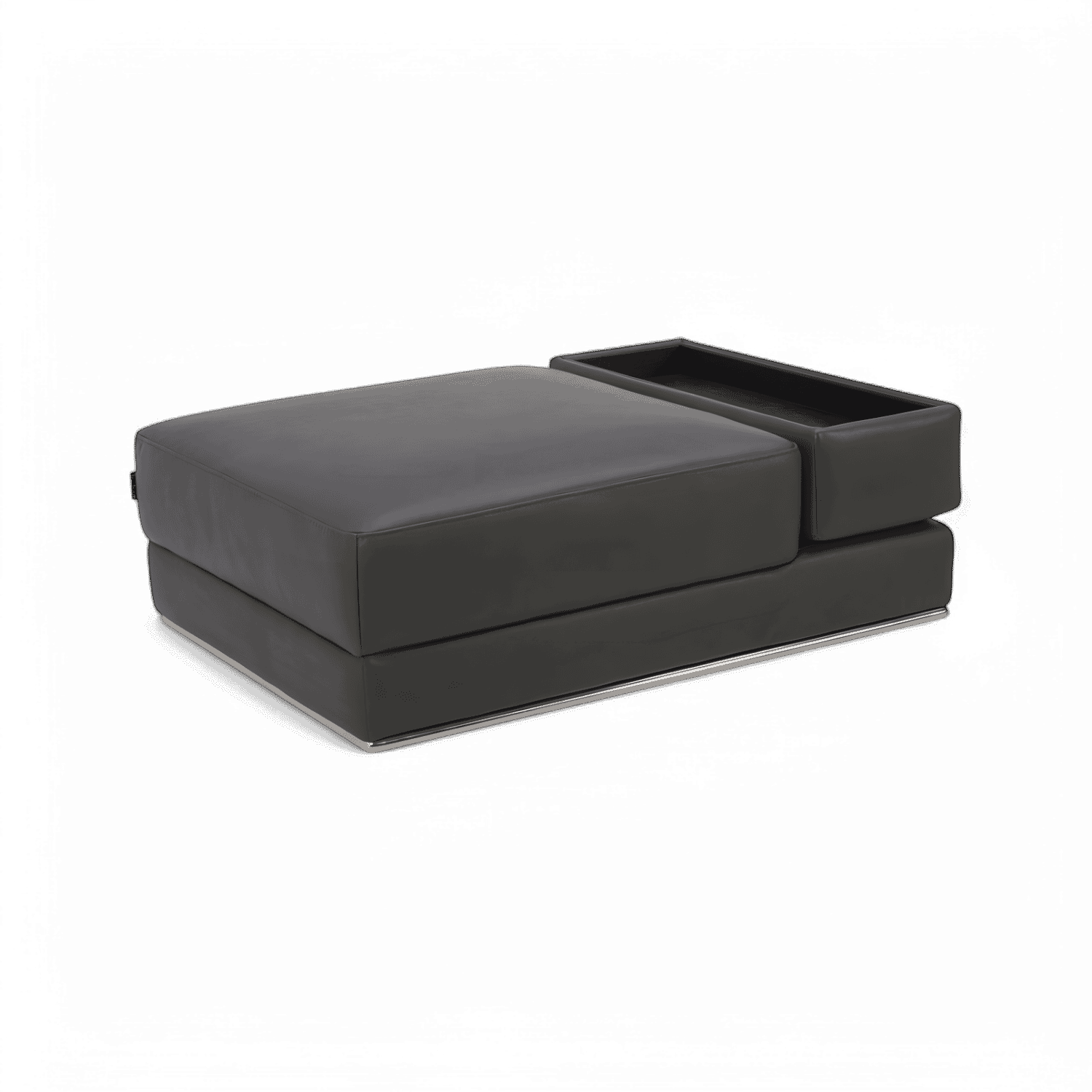 Ottoman in Elephant Gray with Soft Velvet Fabric