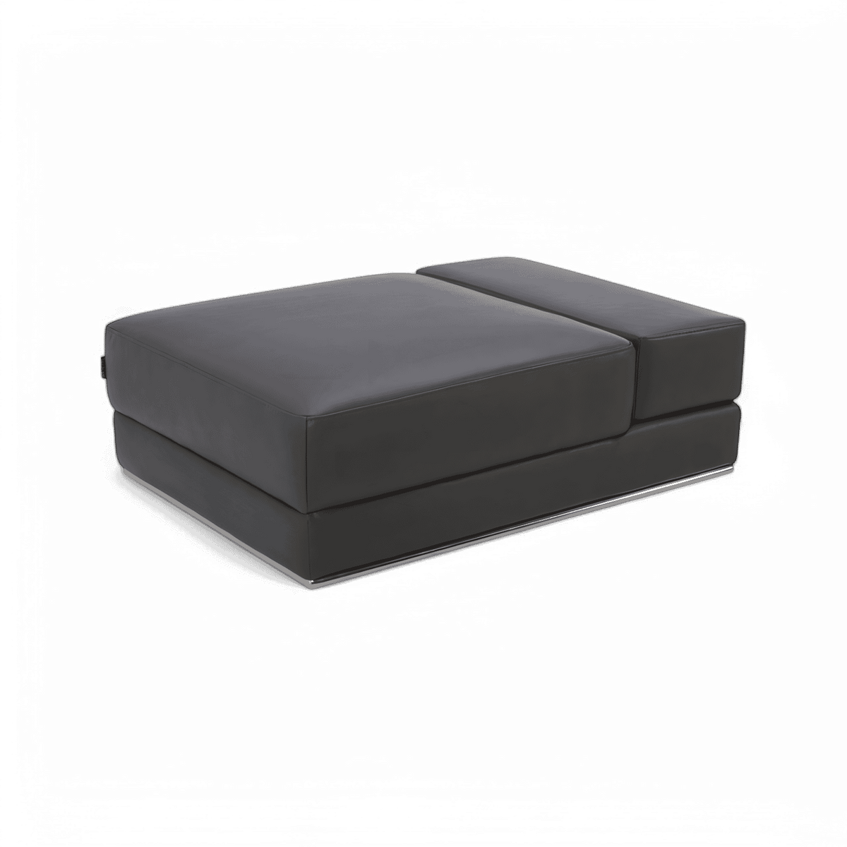 Ottoman in Elephant Gray with Soft Velvet Fabric