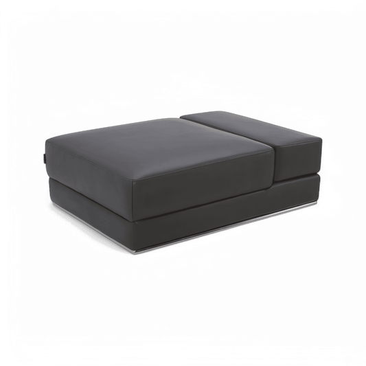 Ottoman in Elephant Gray with Soft Velvet Fabric
