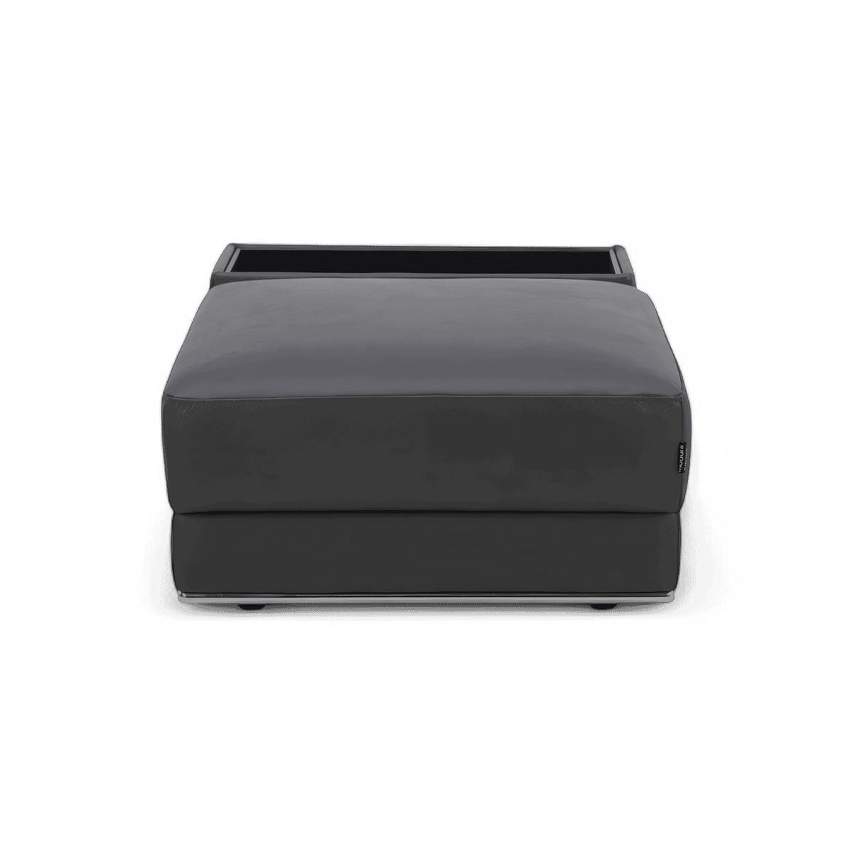 Ottoman in Elephant Gray with Soft Velvet Fabric
